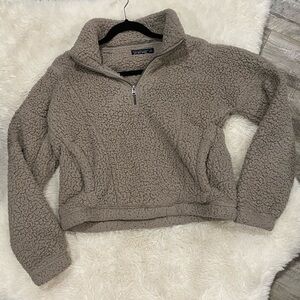 A&F Half Zip Sherpa Pullover, Size XS